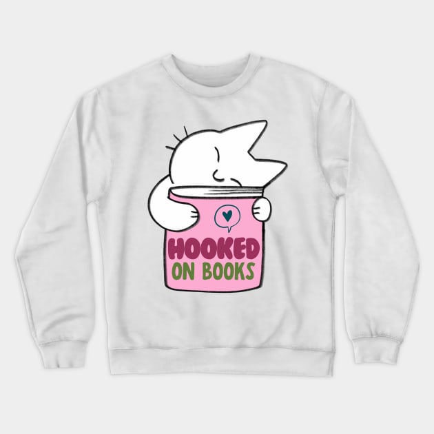 Hooked on books Crewneck Sweatshirt by medimidoodles